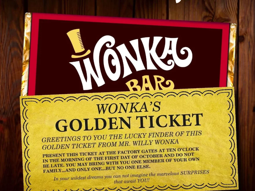 Editable Golden Ticket Printable Template Willy Wonka Party Supplies Wonka Bar Wrapper Included Fits Hershey XL 4 4oz Etsy