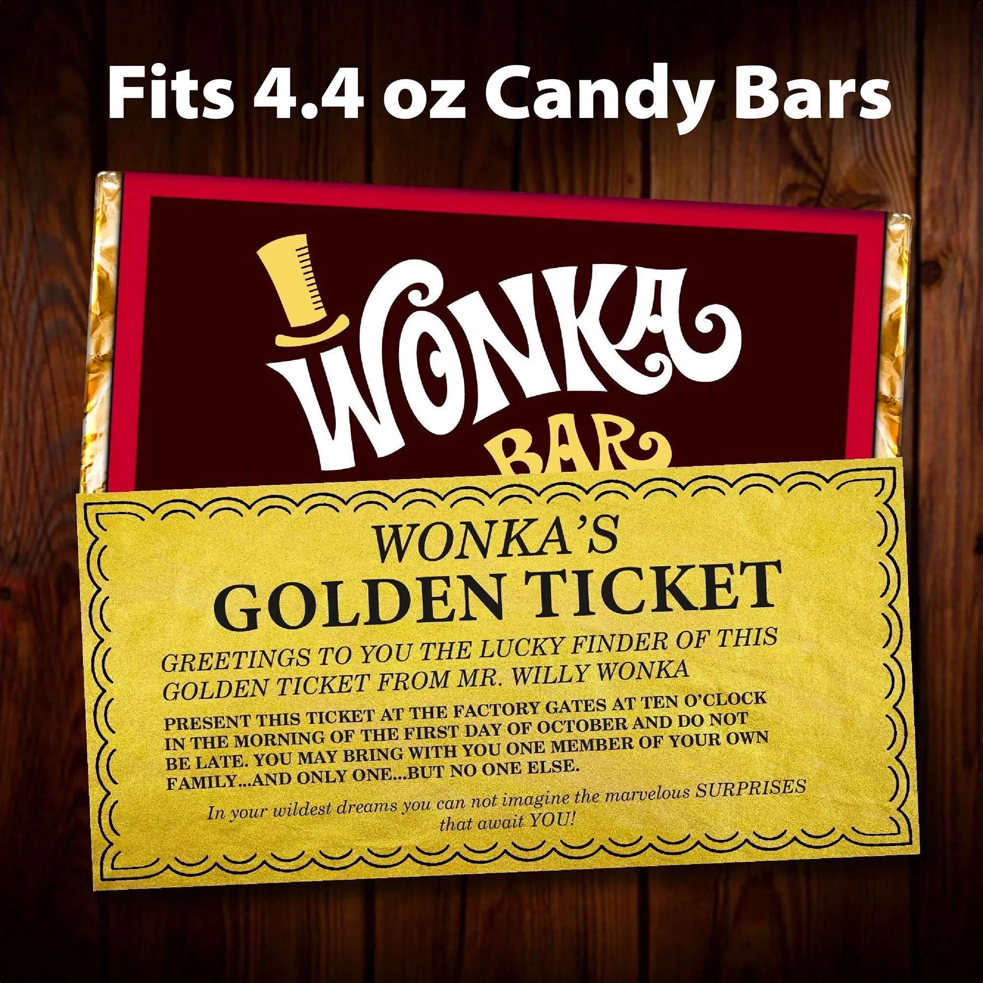 Editable Golden Ticket Printable Template Willy Wonka Party Supplies Wonka Bar Wrapper Included Fits Hershey XL 4 4oz Etsy