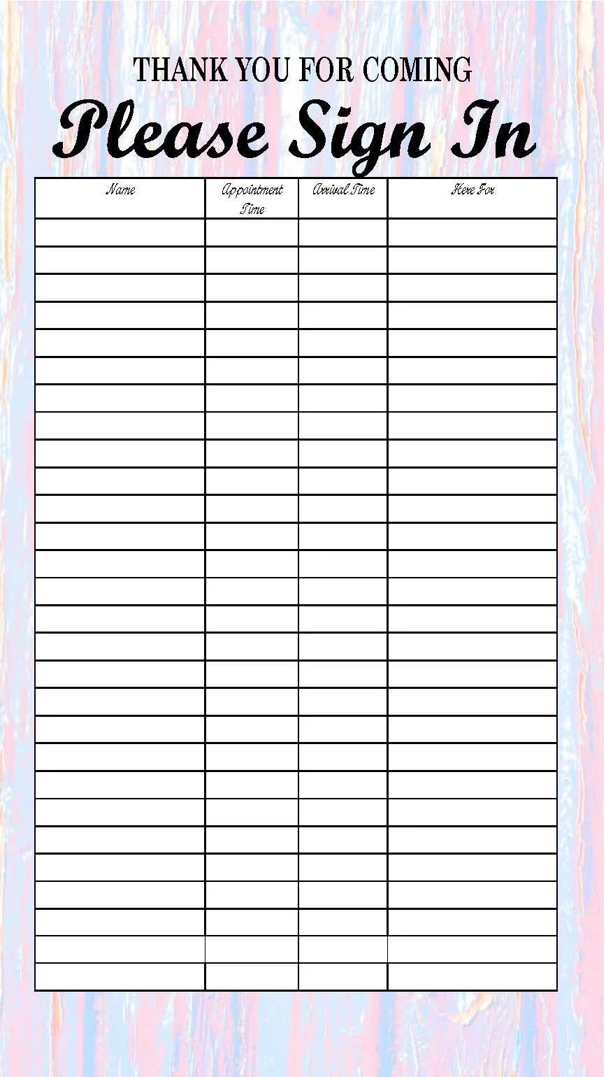 Editable Sign In Sheet Sorority Sign In Sheets sorority Guest Sign In Sign In Sheet Salon Sign In Sheet 2nd Edition Etsy