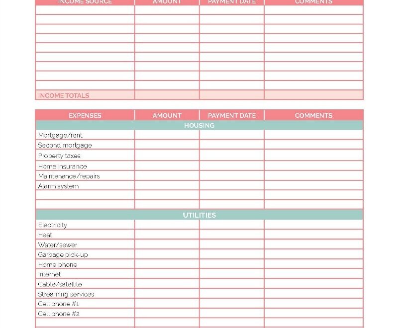 Family Binder Budgeting Printables Clean And Scentsible