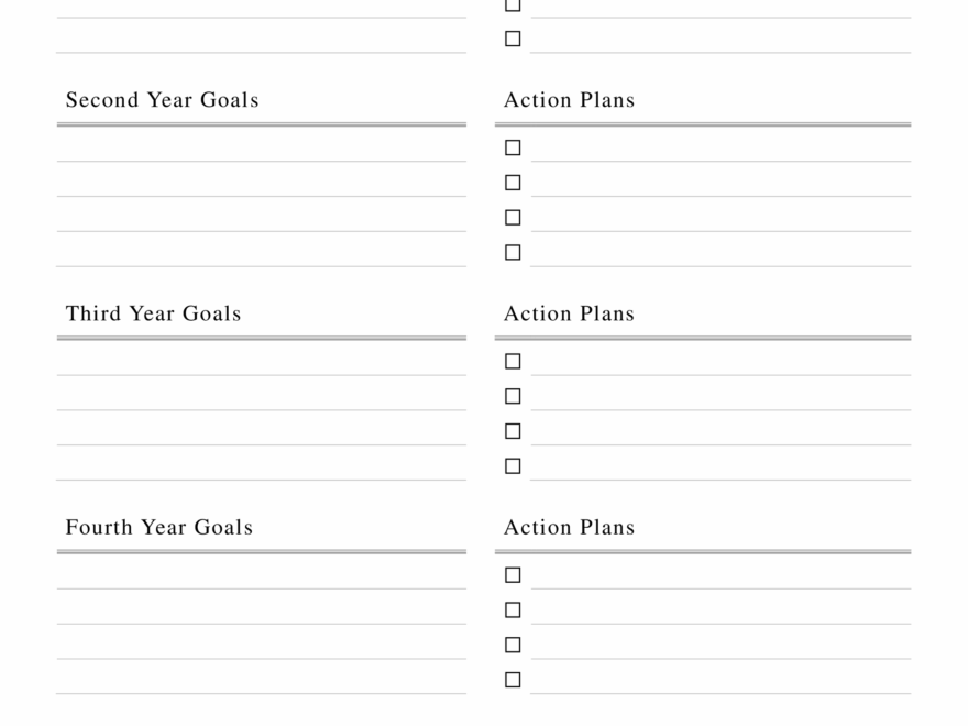 Free 5 Year Plan Templates Personal Career Business