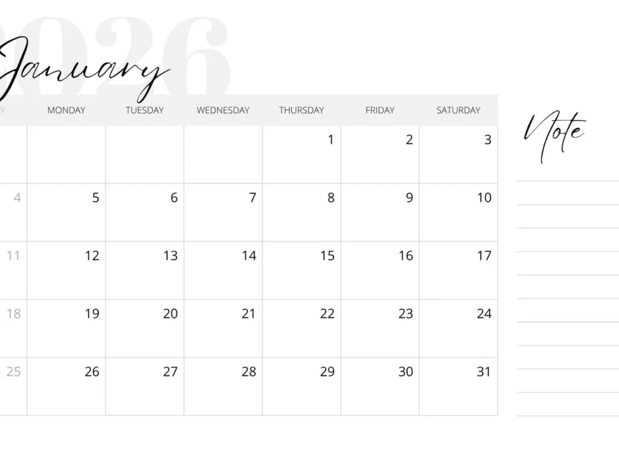 Free And Editable January 2026 Calendar Templates Canva