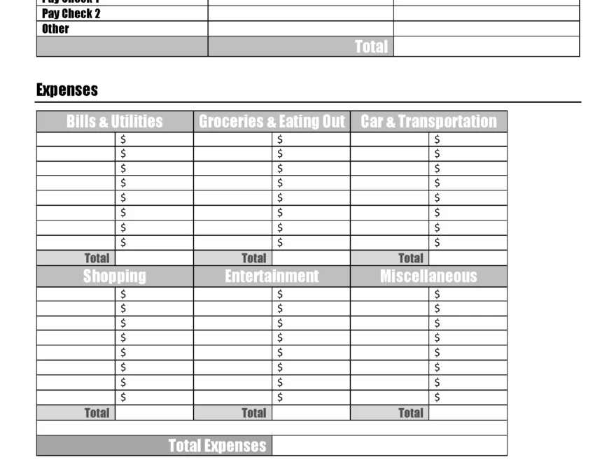 FREE Budget Sheet Template Printable And Editable