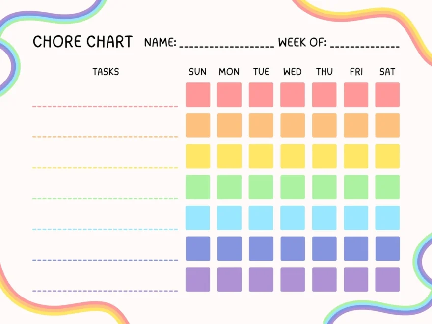 Free Customizable Chore Chart Templates To Print Canva