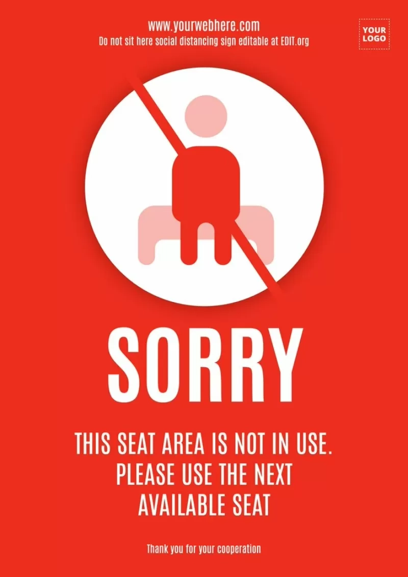 Free Do Not Sit Sign Templates Free Do Not Sit Sign Templates