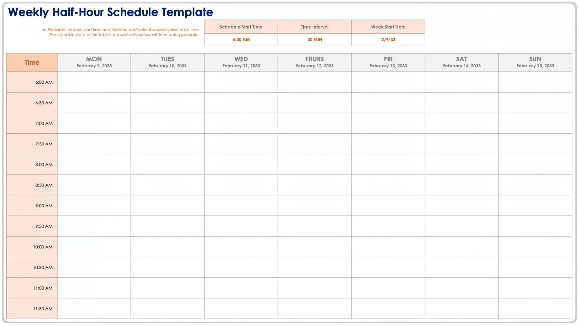 Printable 8 Hour Schedule Am
