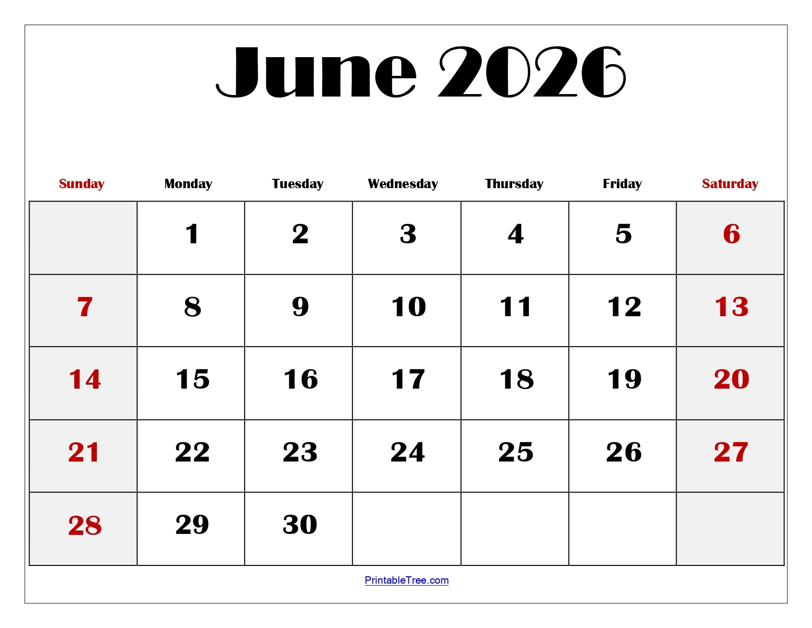 June 2026 Planner Printable Daily
