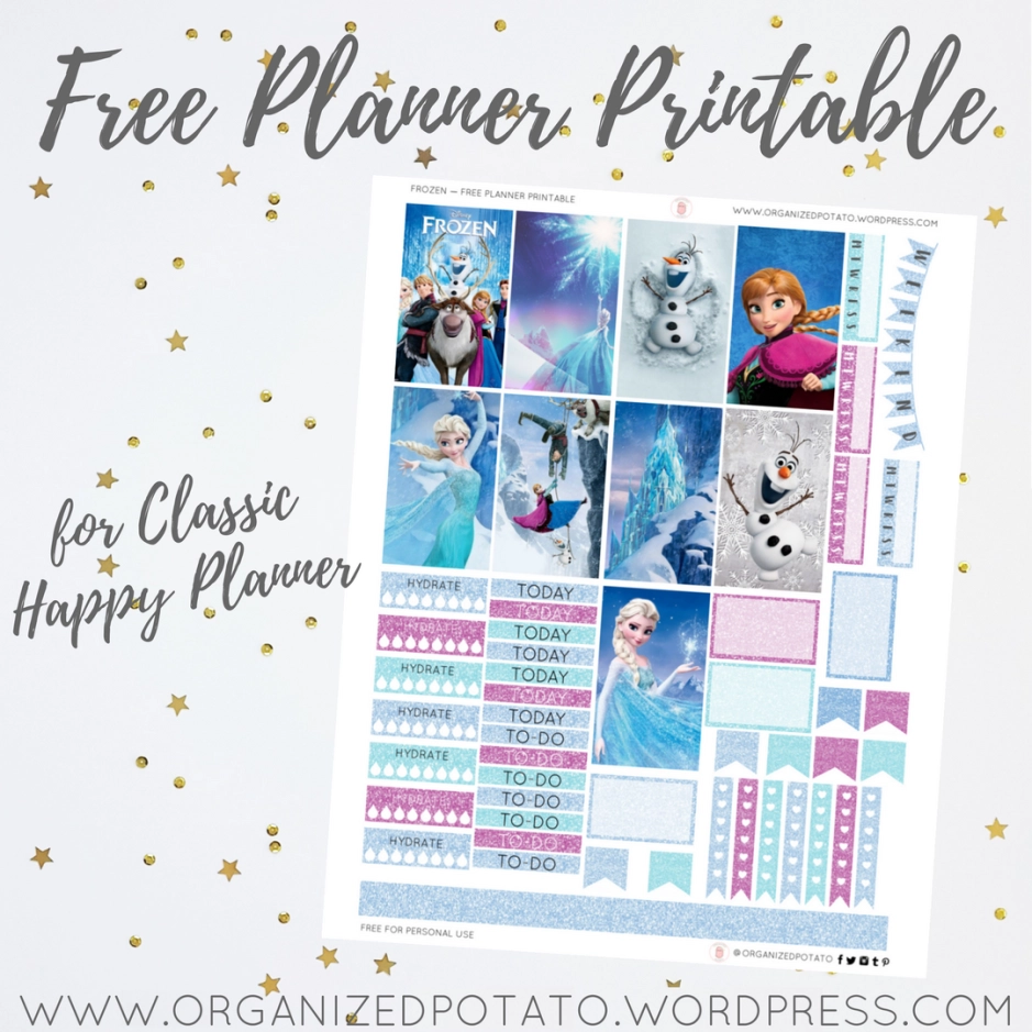 Free Planner Printable Frozen Organized Potato