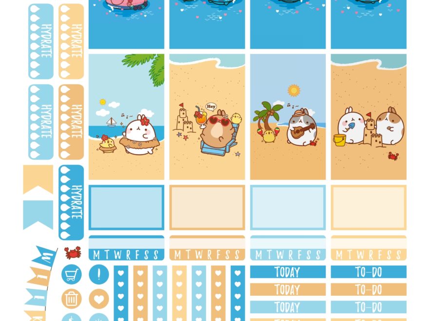 Free Planner Printable Molang At The Beach Organized Potato