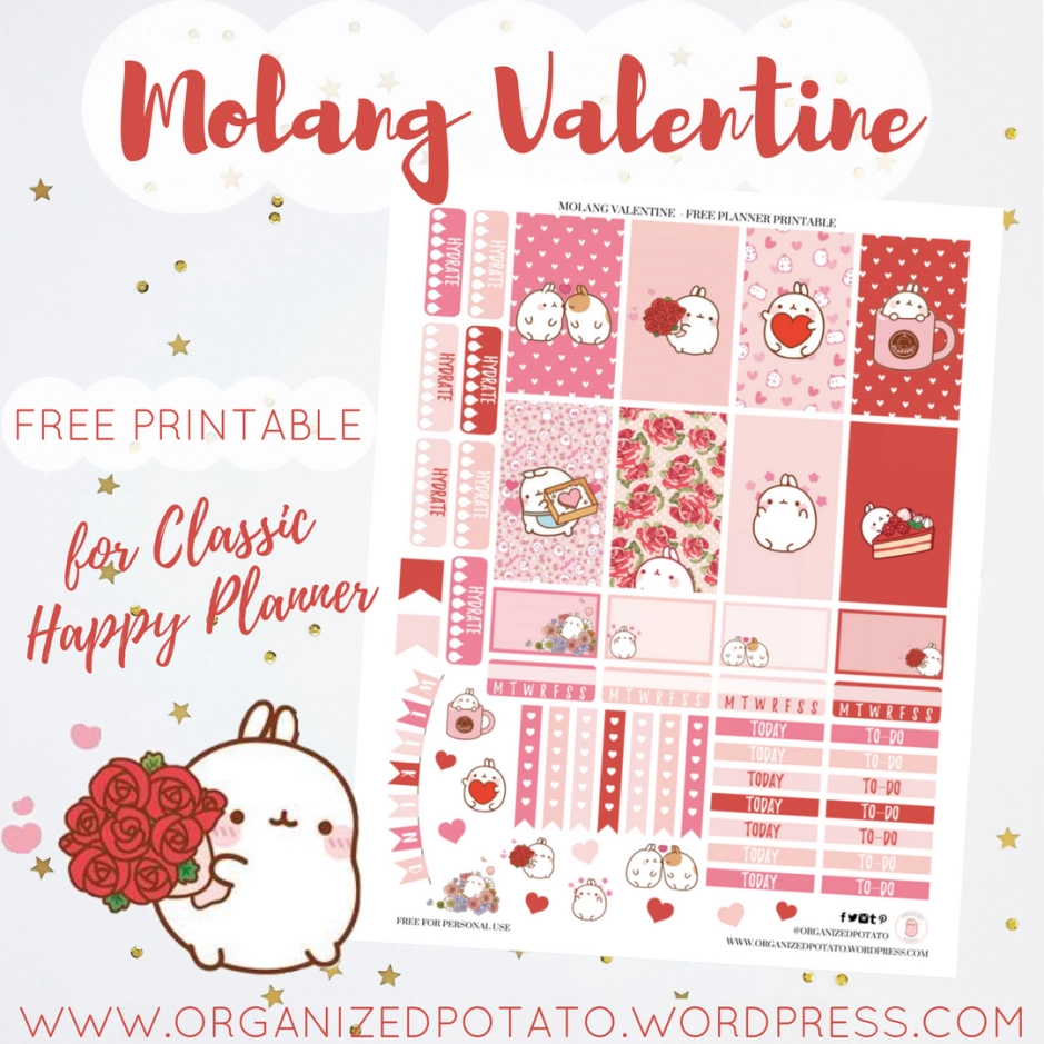 Free Planner Printable Molang Valentine Organized Potato