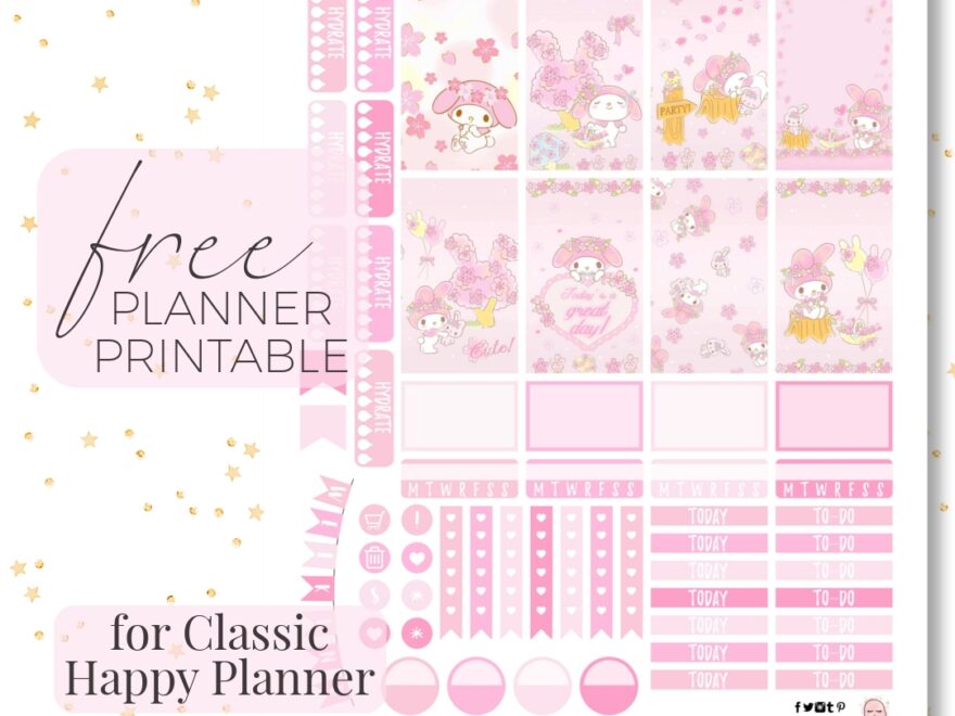 Free Planner Printable My Melody Sakura Organized Potato