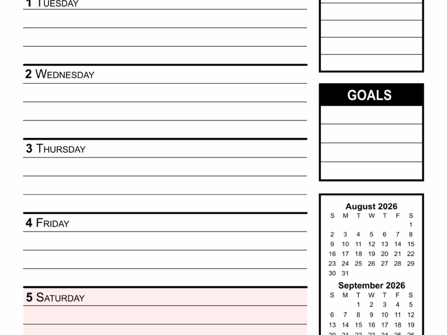 Free Printable 2026 Weekly Calendars For Easy Planning Free Printables Monograms Design Tools Patterns DIY Projects