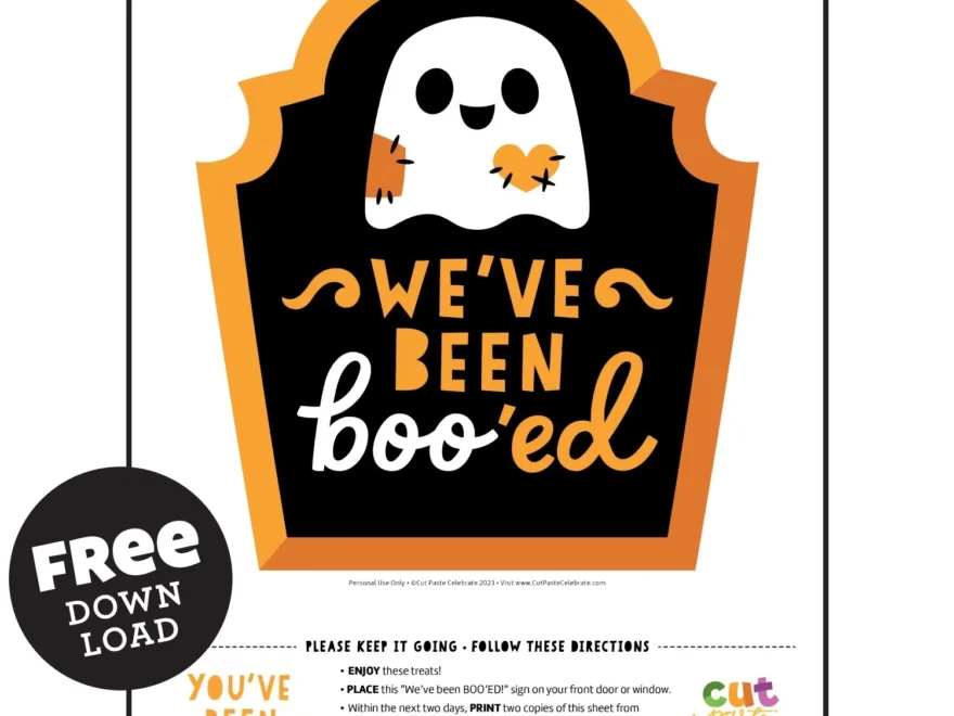 FREE Printable BOO Sign School Office Version Cut Paste Celebrate Printable Projects SVG Cut Files