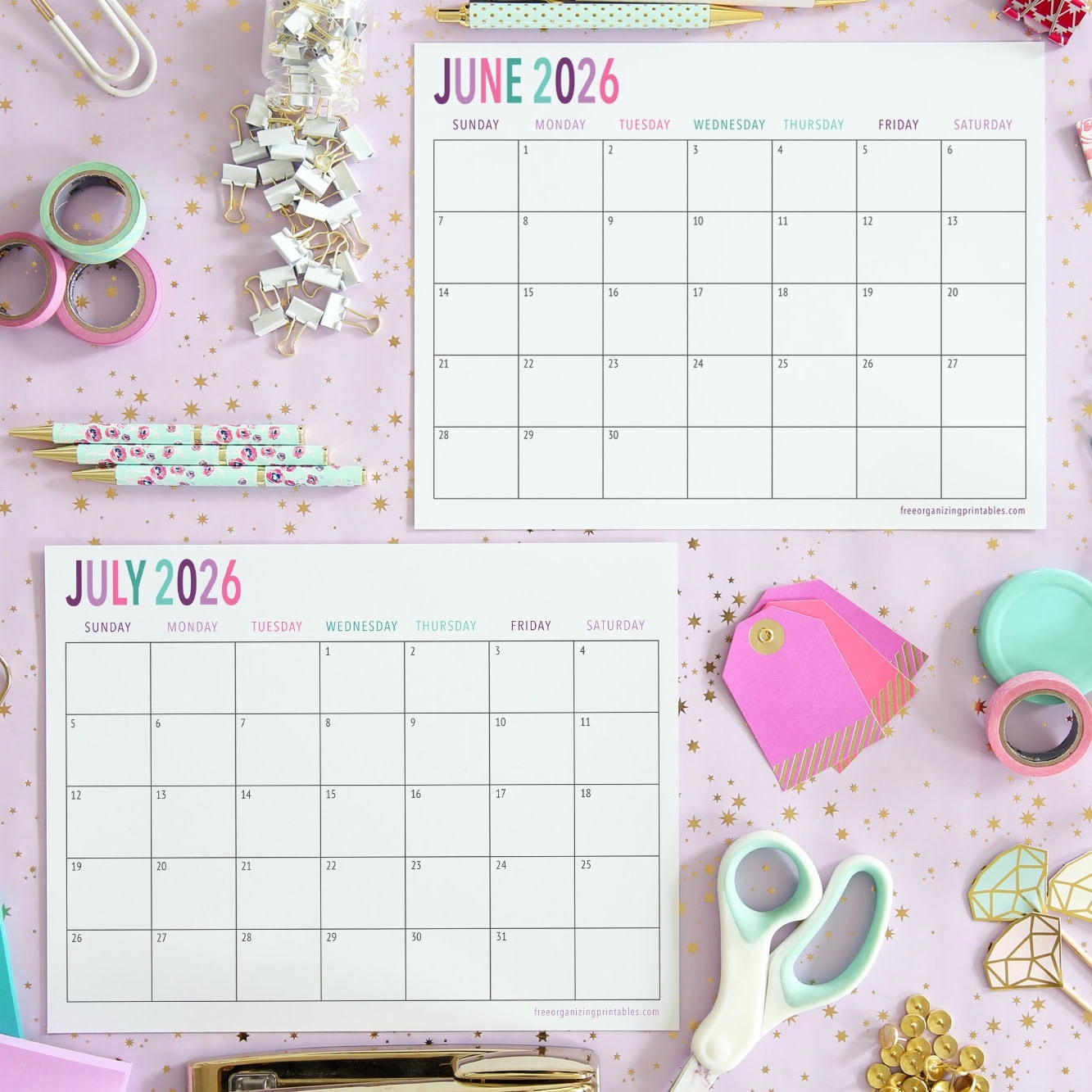 Free Printable Calendar 2026 Free Organizing Printables