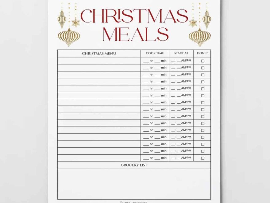 Free Printable Christmas Meal Planner Printable To Prep A Feast