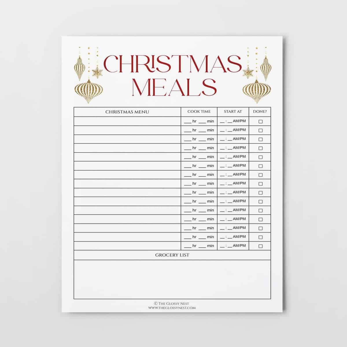 Free Printable Christmas Meal Planner Printable To Prep A Feast