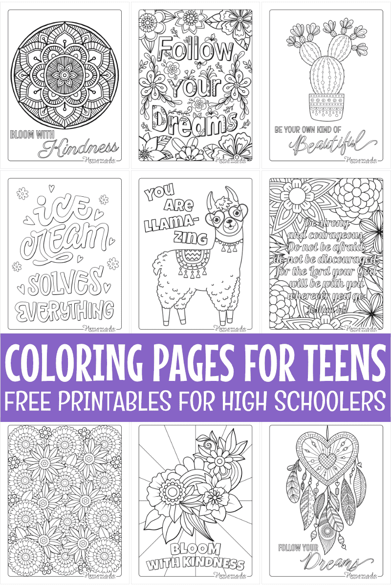 Coloring Sheets For Teens Printable