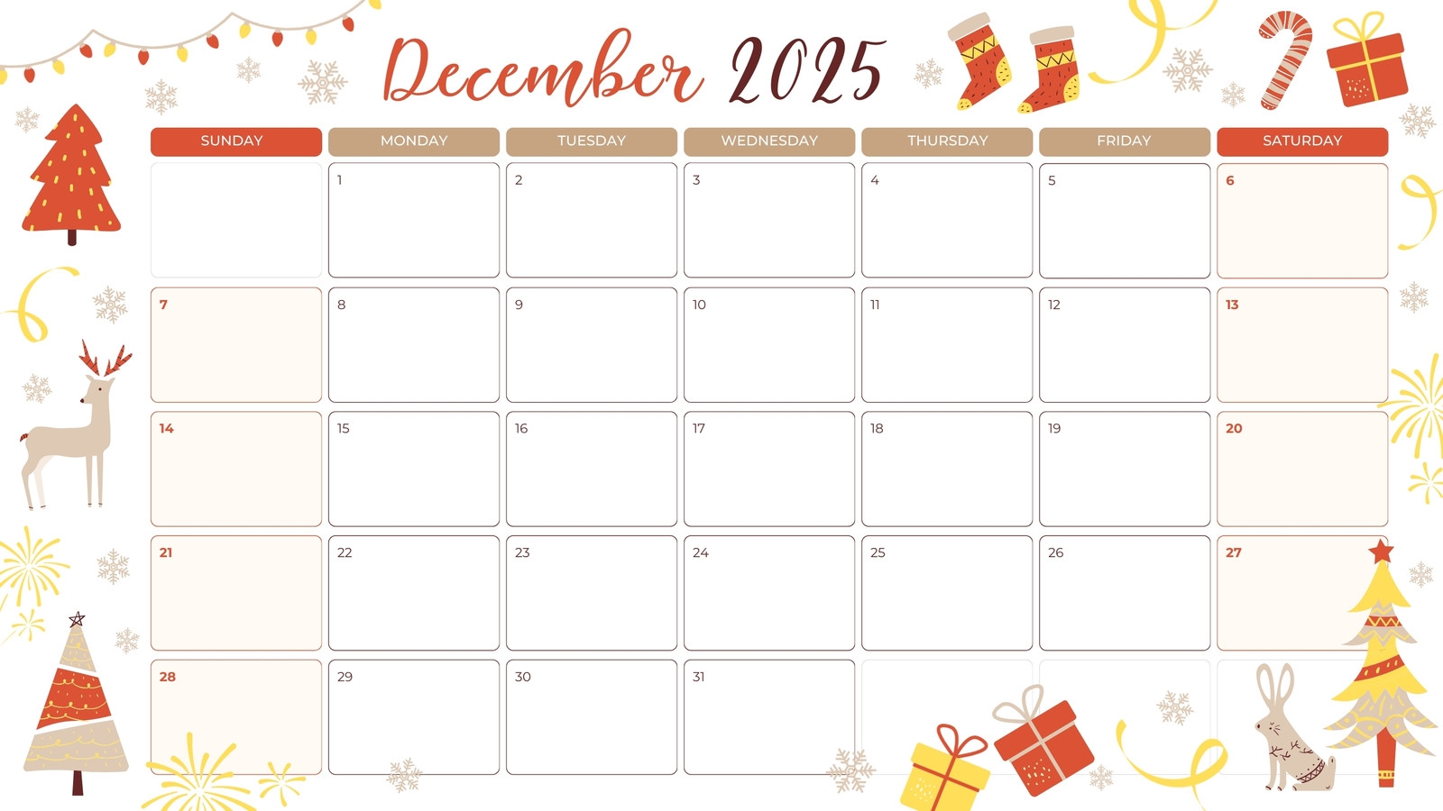 Free Printable December 2025 Calendar Templates Canva Free Printable December 2025 Calendar Templates Canva
