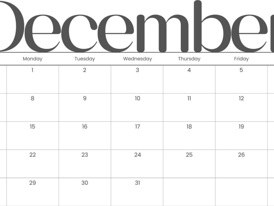 Free Printable December 2025 Calendar Templates Canva