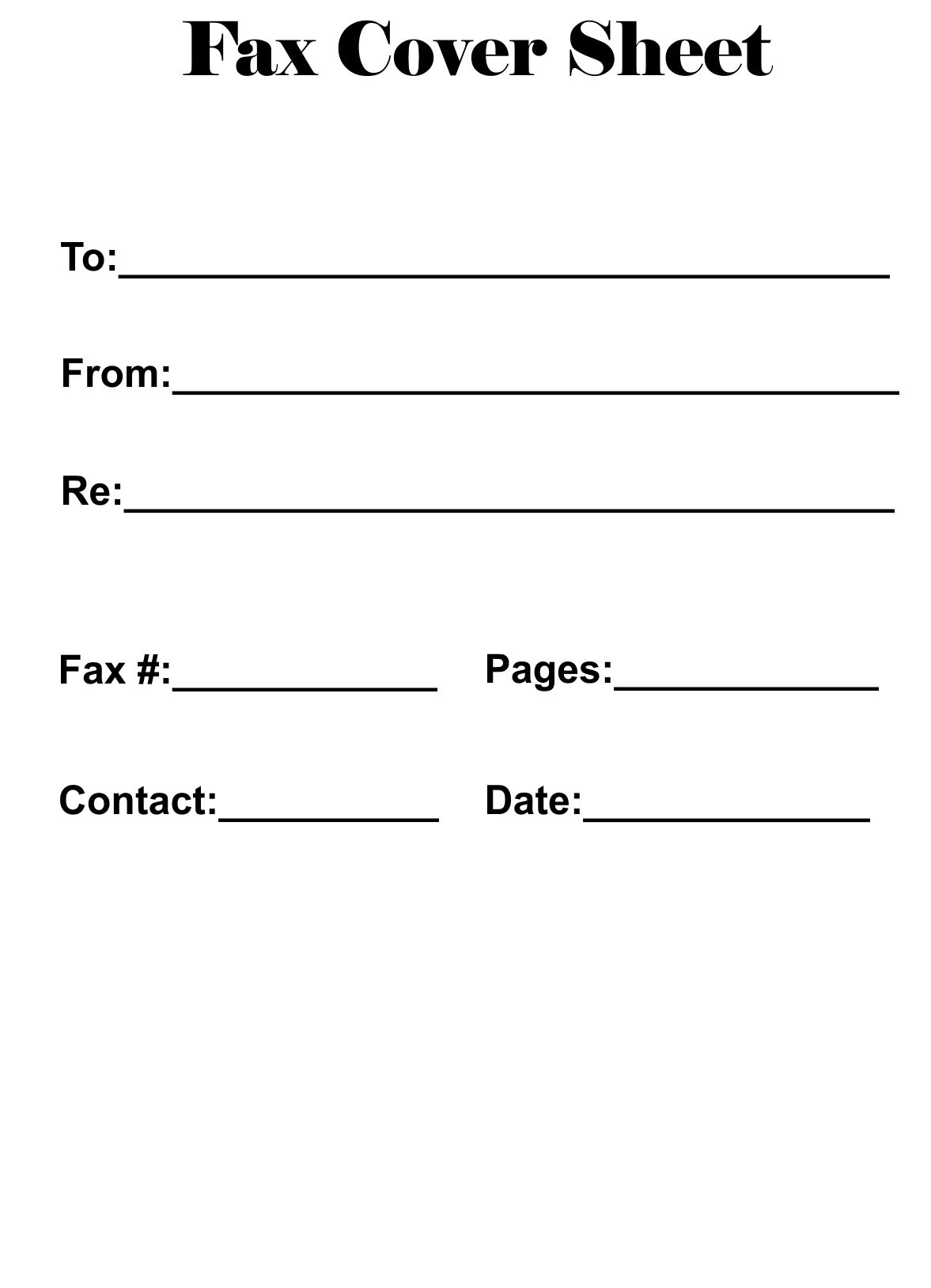 Free Blank Fax Cover Sheet Printable Free Blank Fax Cover Sheet Printable