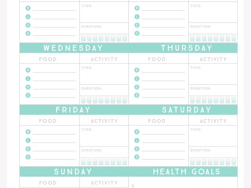 Free Printable Fitness Planner