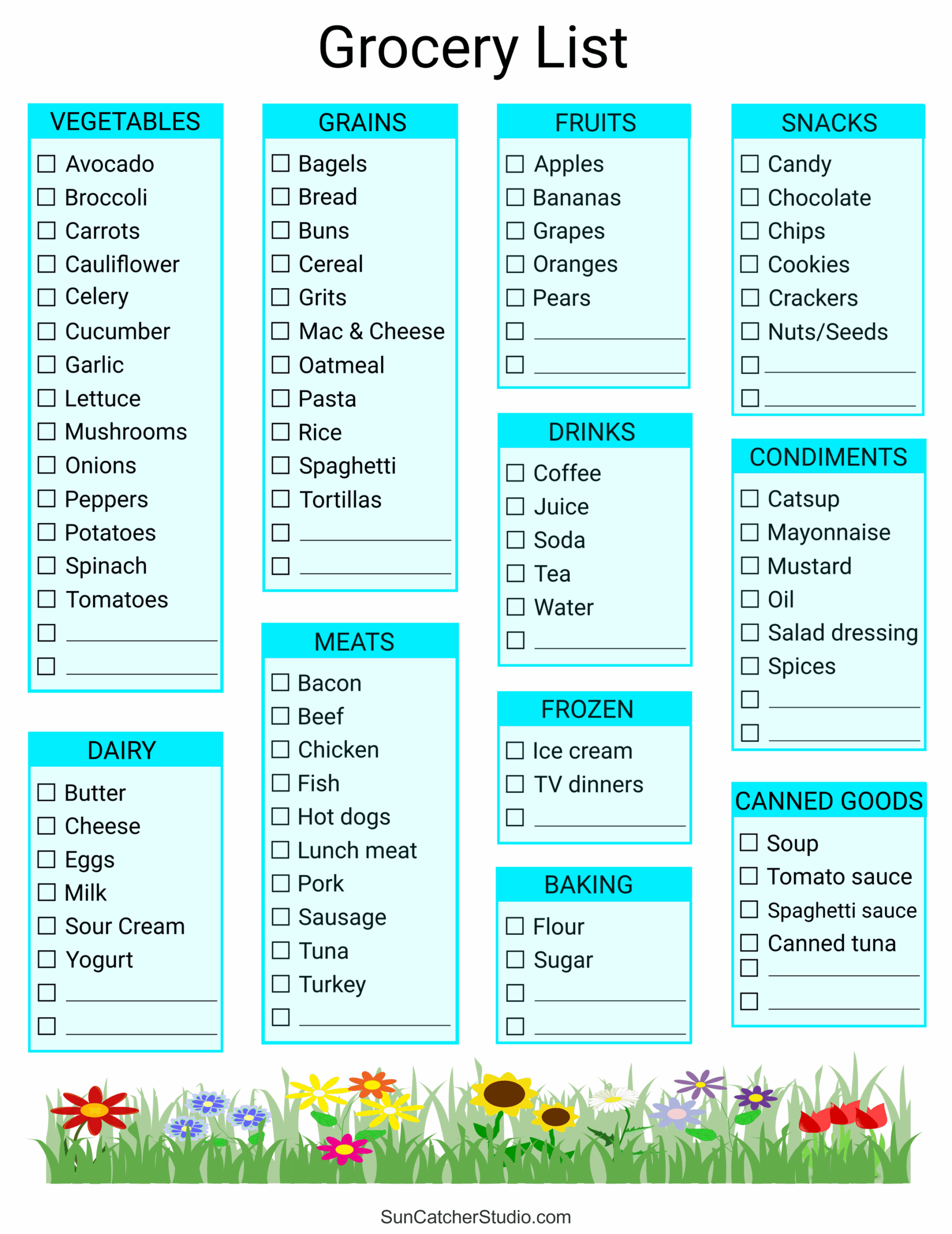 Free Printable Grocery List Templates PDF Shopping Lists Free Printables Monograms Design Tools Patterns DIY Projects