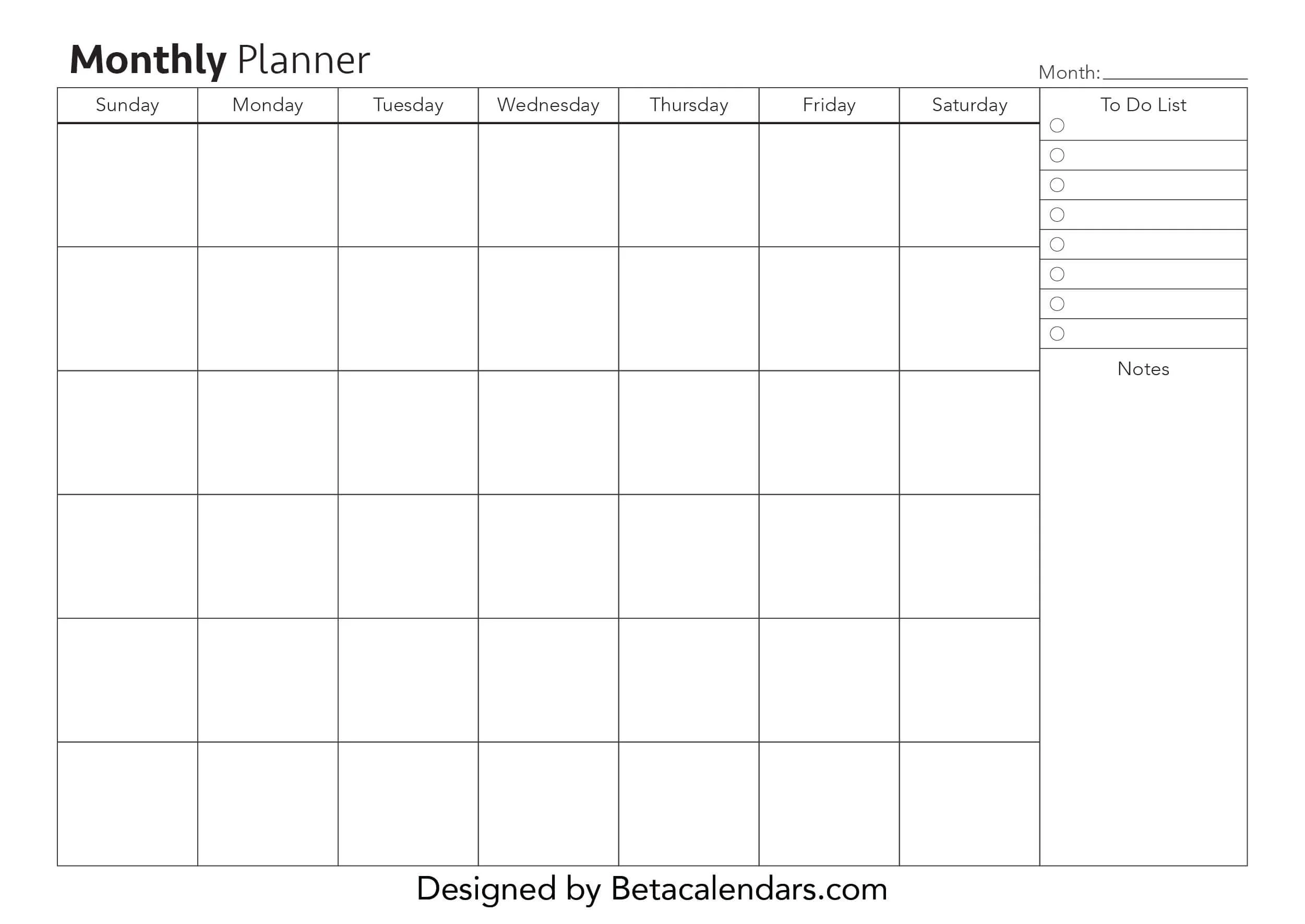 Free Printable Monthly Planner Pages Free Printable Monthly Planner Pages