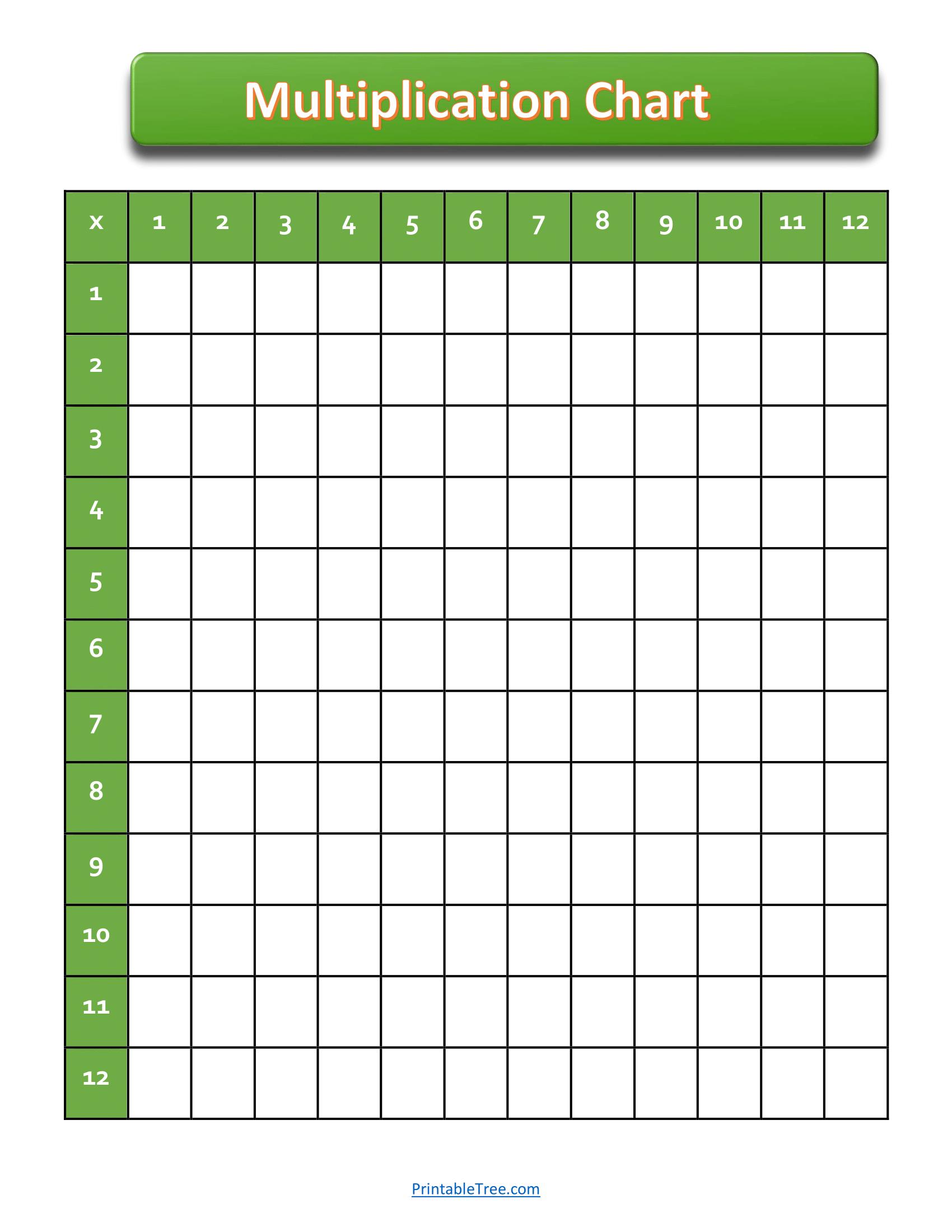 Free Online Printable Blank Multiplication Chart