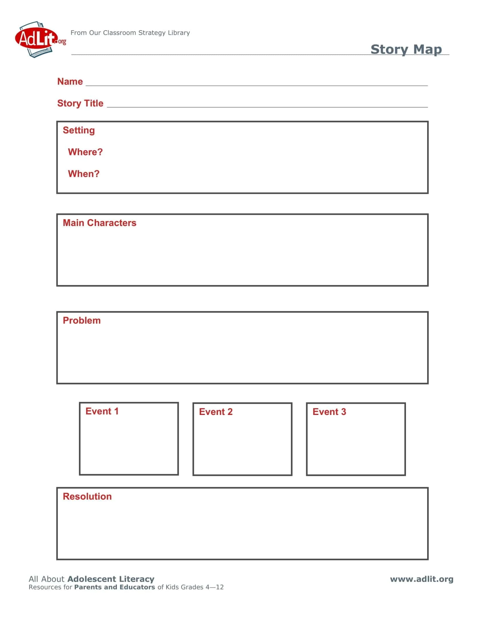Free Printable Story Map Templates Excel PDF 1st 2nd 5th Grade