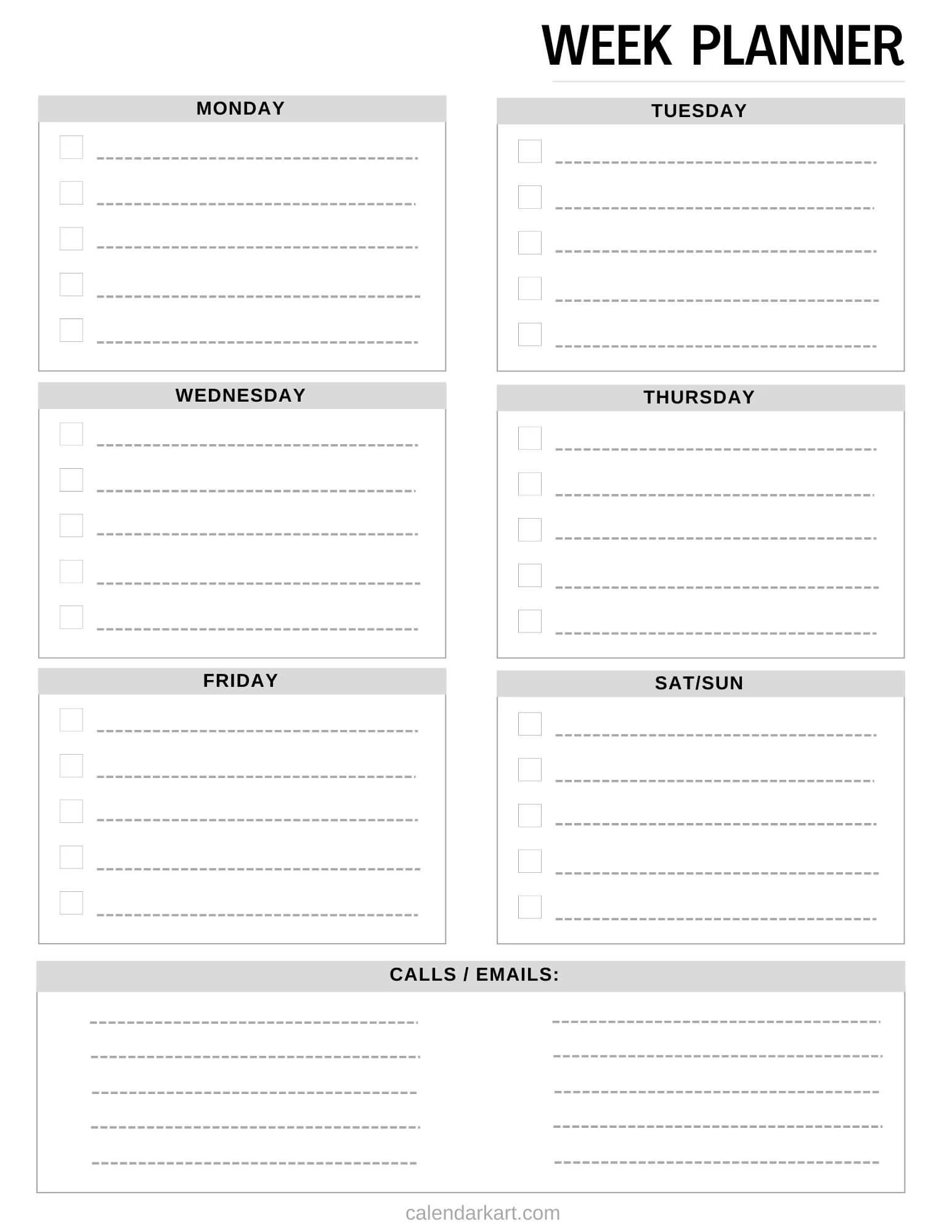 Free Printable Weekly Planner Templates CalendarKart