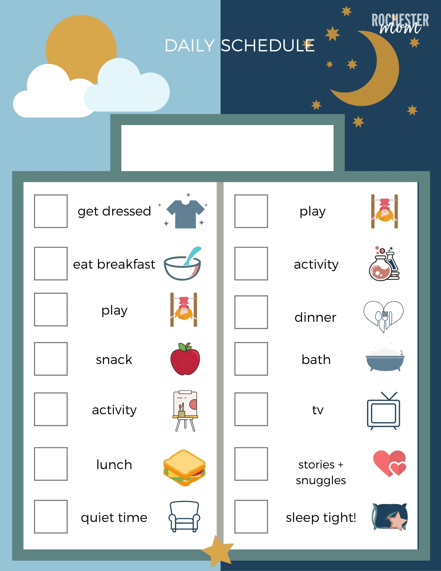 Printable Preschool Daily Schedule