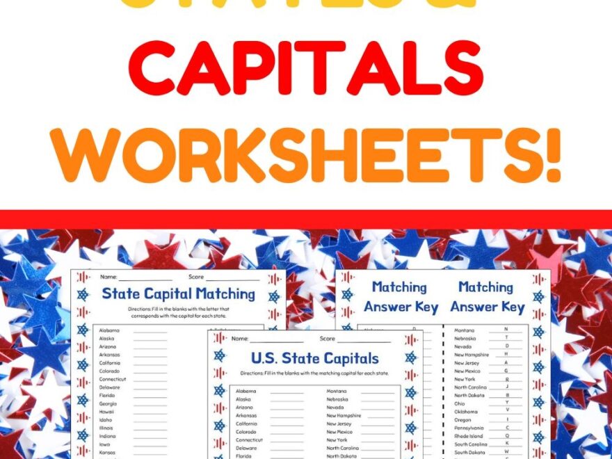 Free States Capitals Worksheet Packet Easy Print The Simple Homeschooler