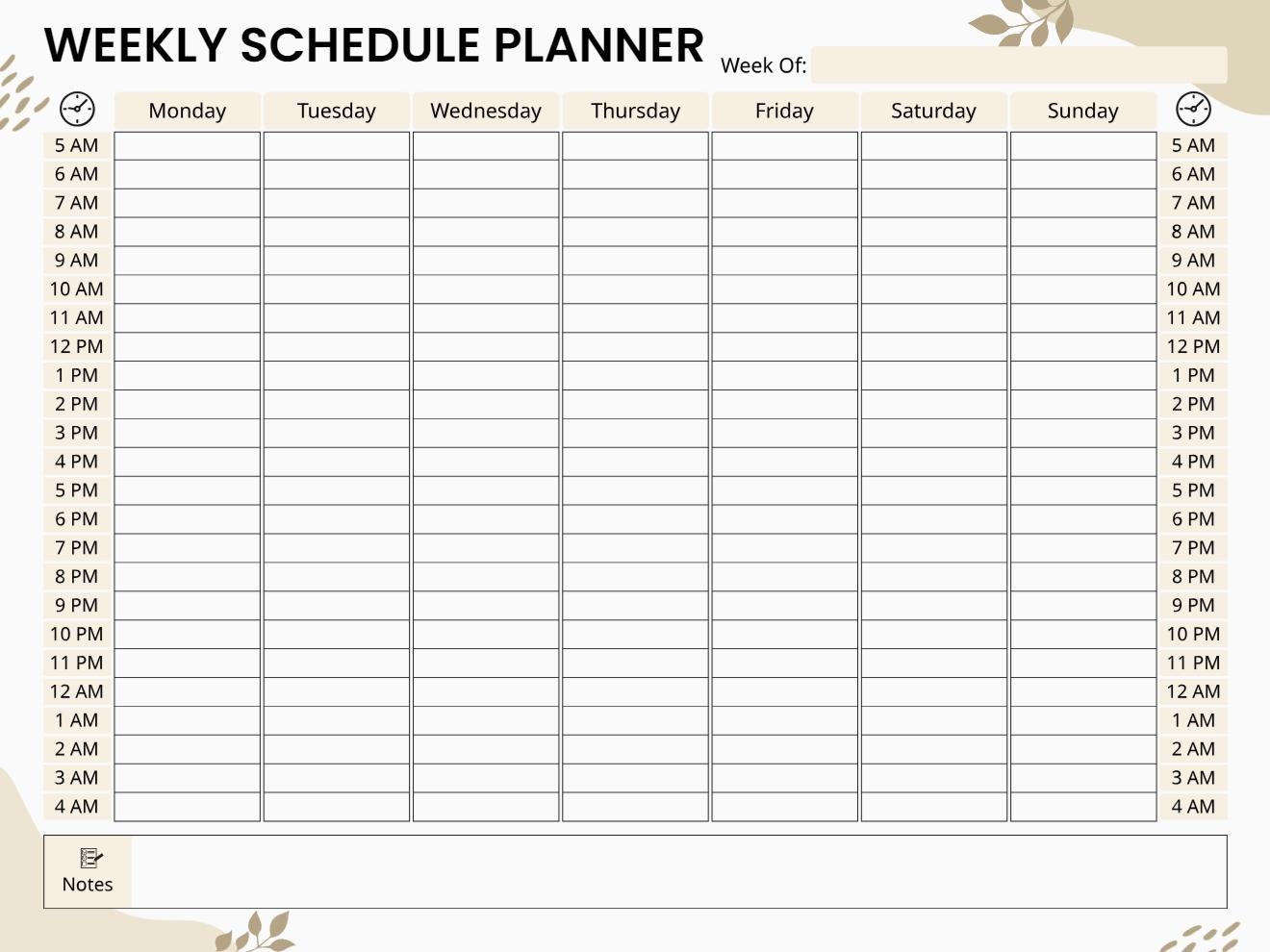 Free Weekly Planner Templates Editable And Printable