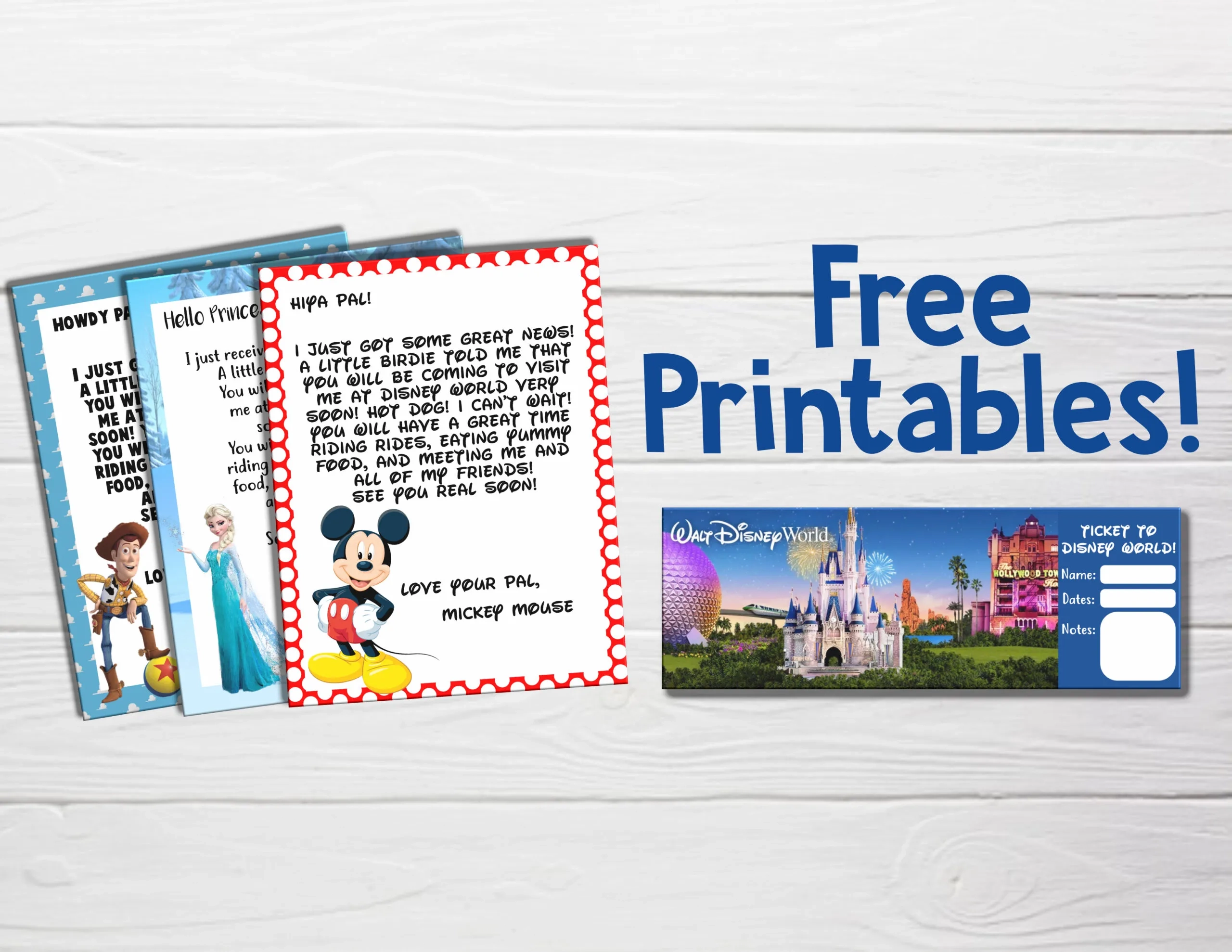Free You re Going To Disney World Printable Letters And Tickets Disney Dream Co
