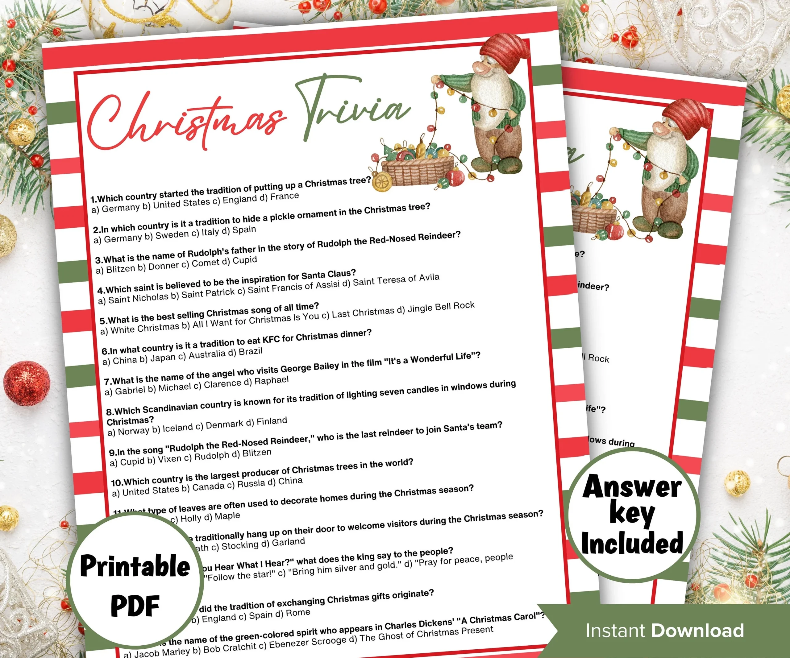 Christmas Trivia Printable Game