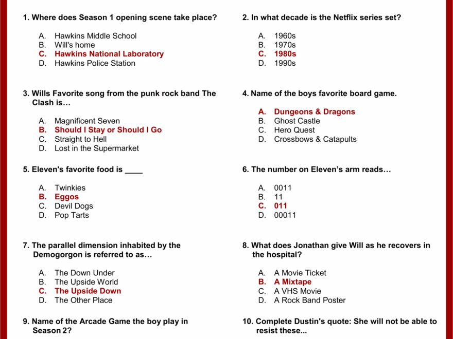 Fun Trivia 10 Free PDF Printables Printablee Worksheets Library