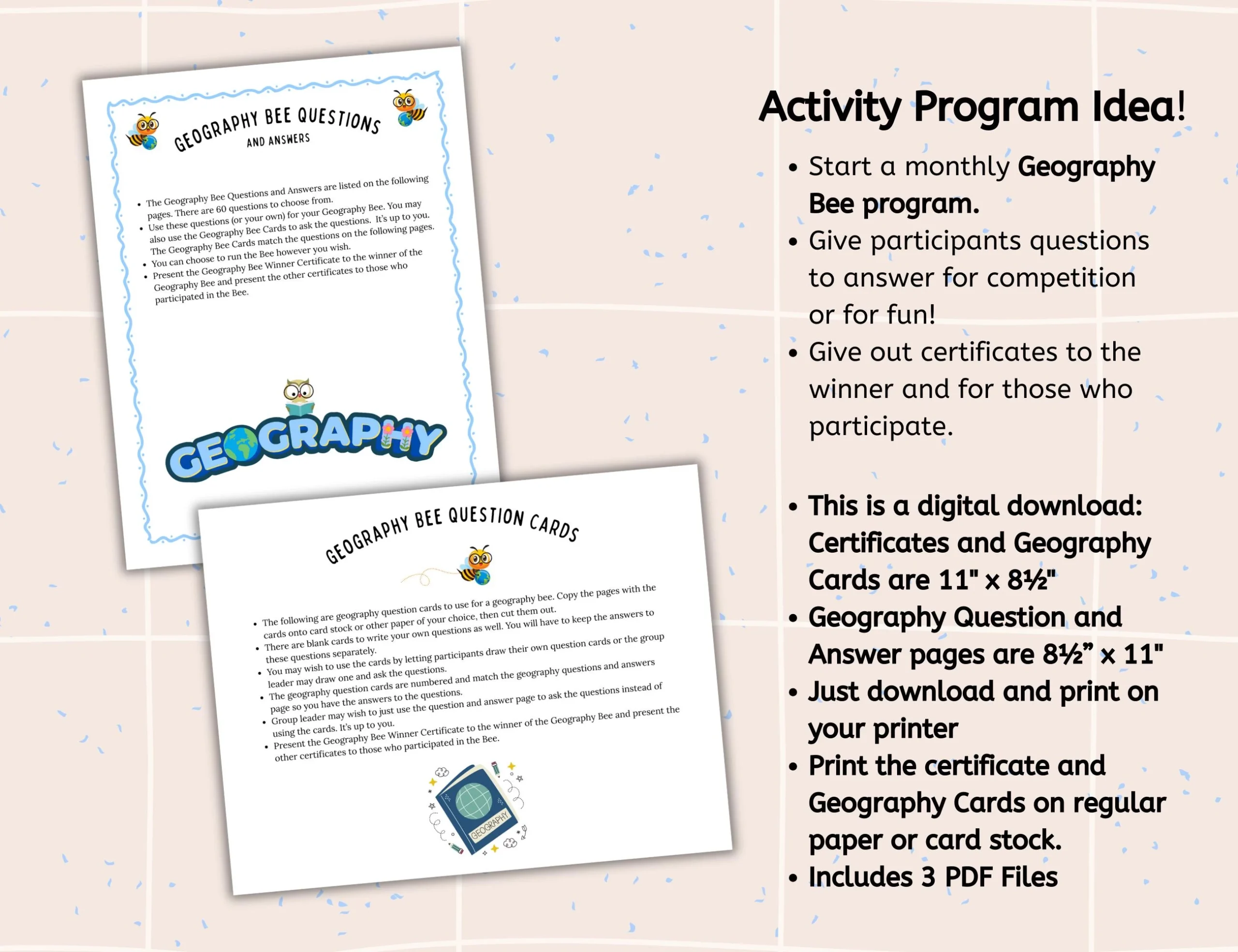 Printable Geography Bee Quiz