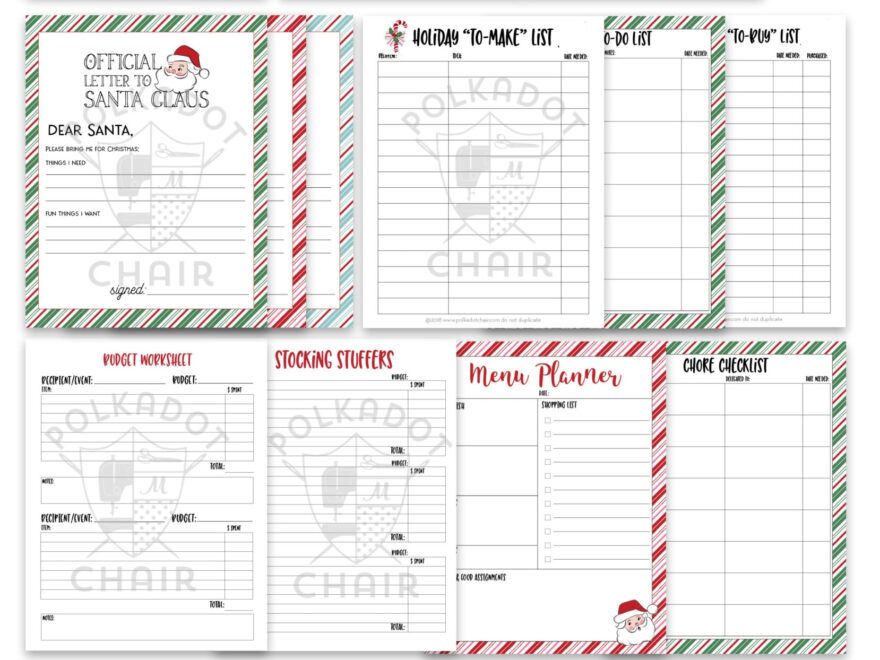 Get Organized With Our 2023 Printable Christmas Planner Polka Dot Chair