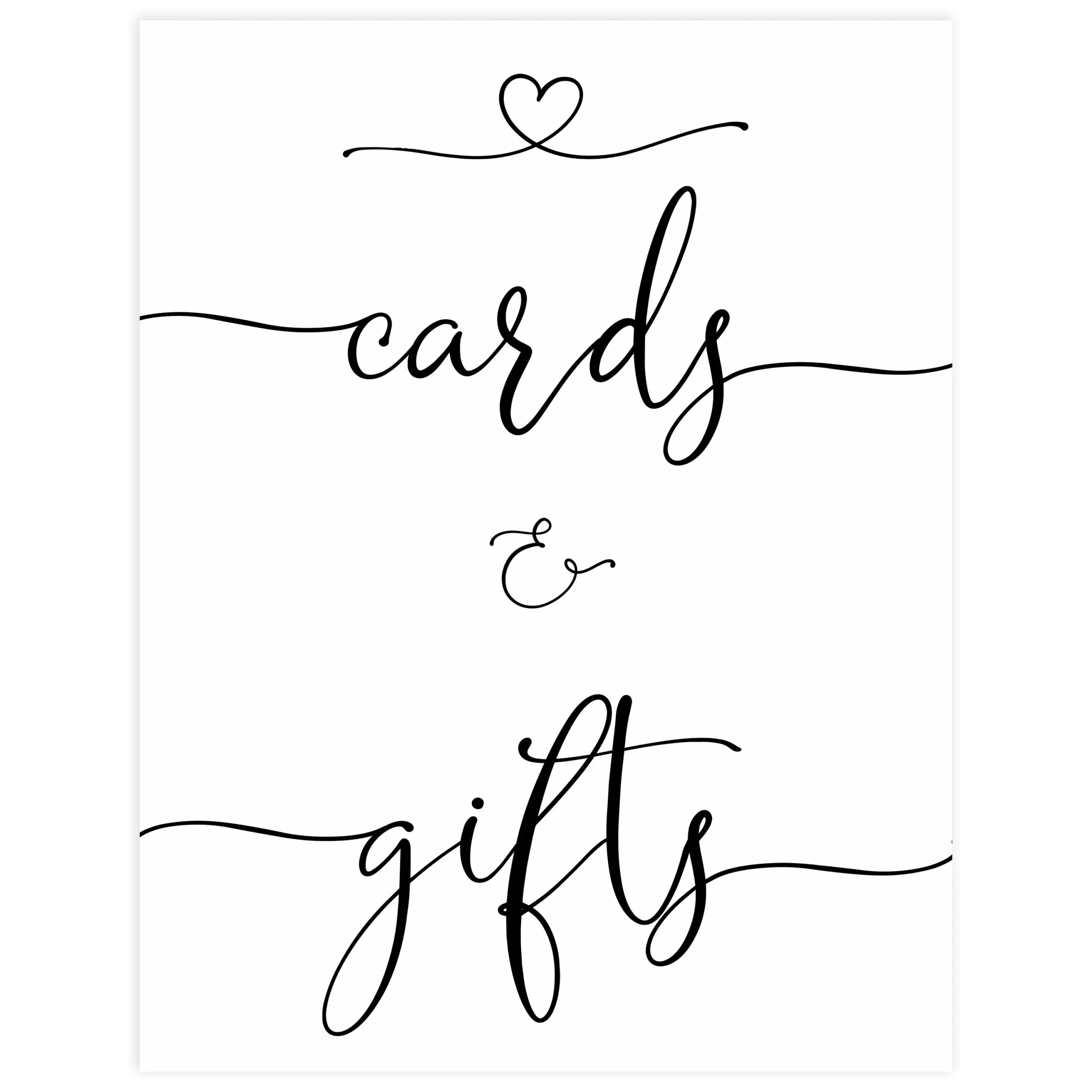 Gifts Cards Sign Minimalist Printable Baby Shower Signs OhHappyPrintables