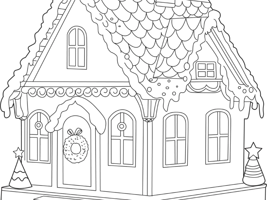 Gingerbread House Coloring Page