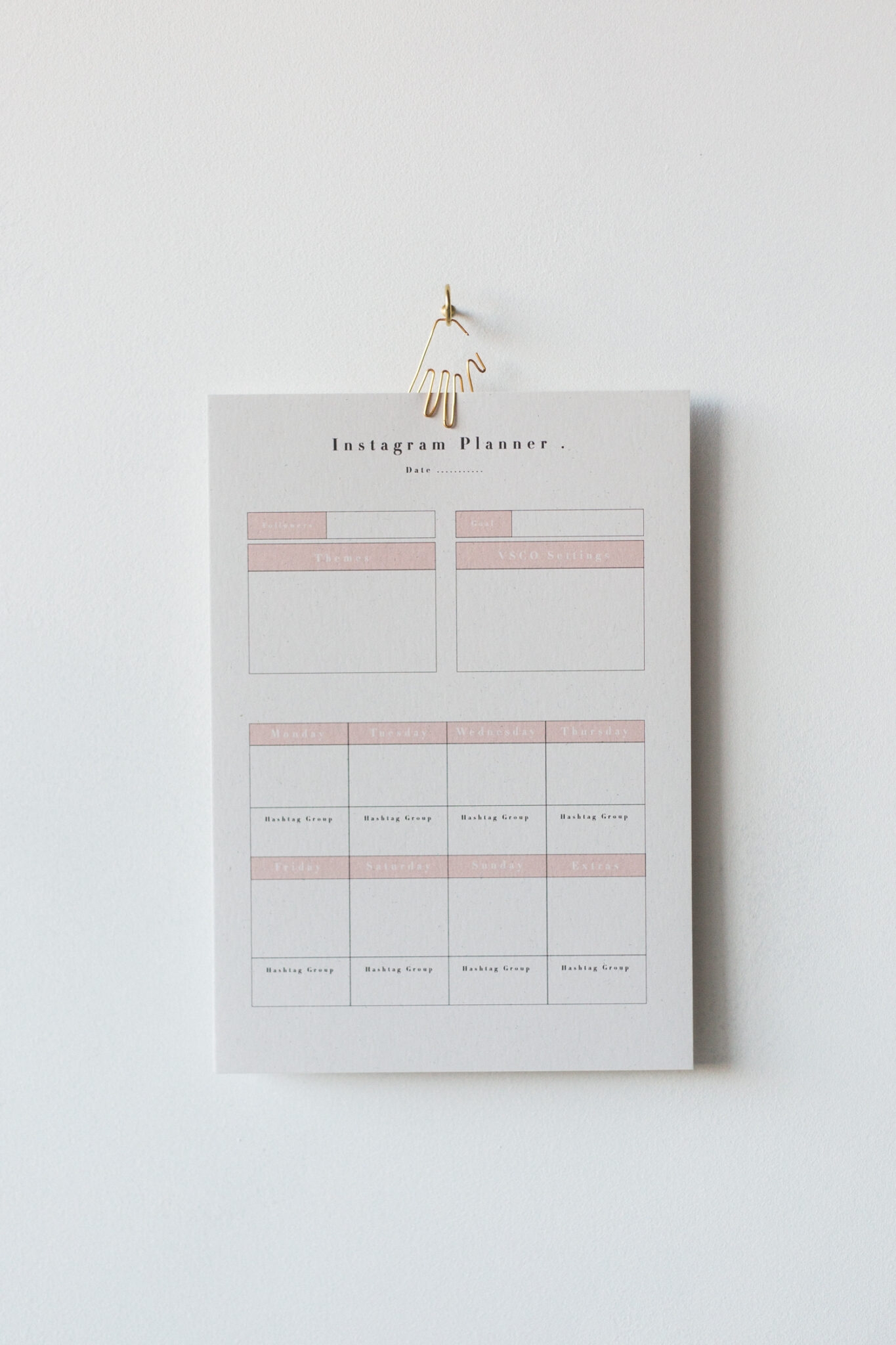 Grow Your Following Free Printable Social Media Planner For Instagram
