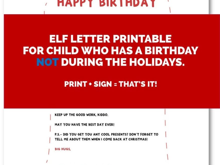 Happy Birthday Letter From Your Elf Birthday NOT During The Holidays Printable Etsy