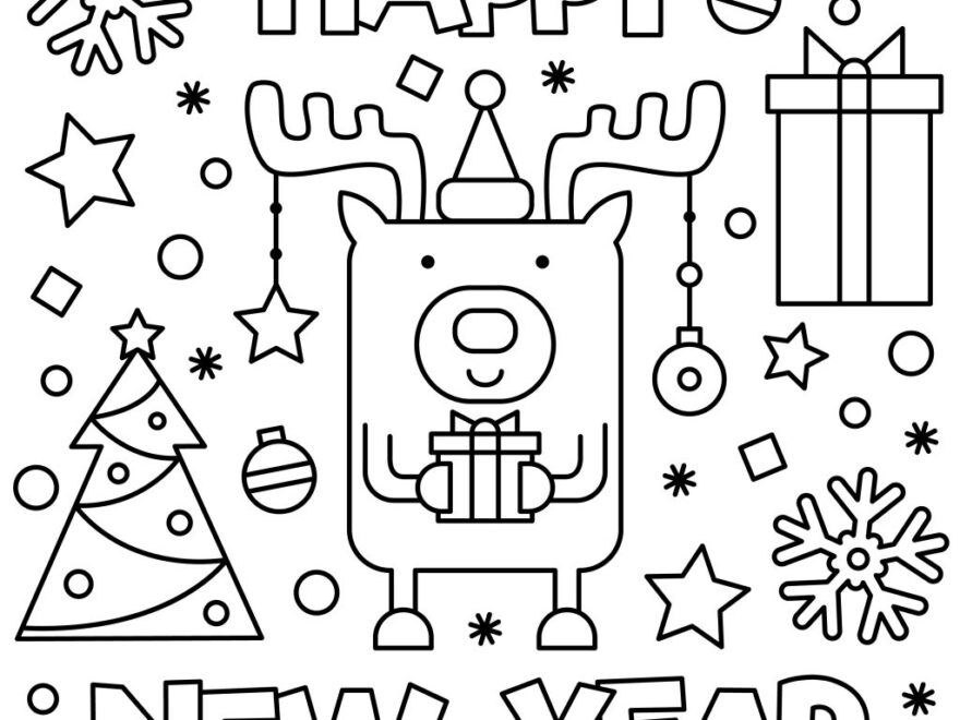 Happy New Year Printable Colouring Pages Thrifty Mommas Tips