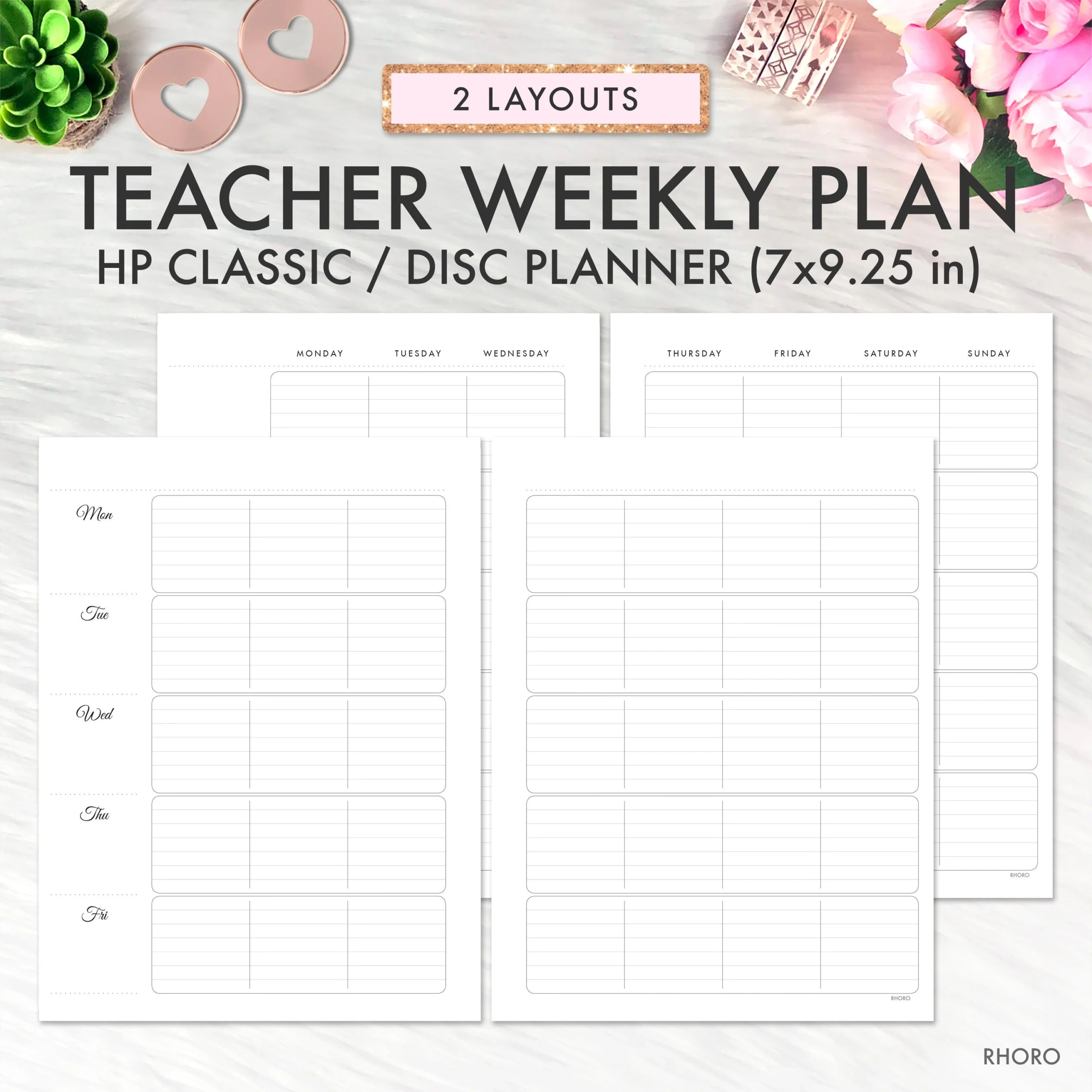 Happy Planner Classic Teacher Weekly Plan Printable Inserts Teacher Weekly Undated Teacher Happy Planner Happy Planner Printable Inserts Etsy