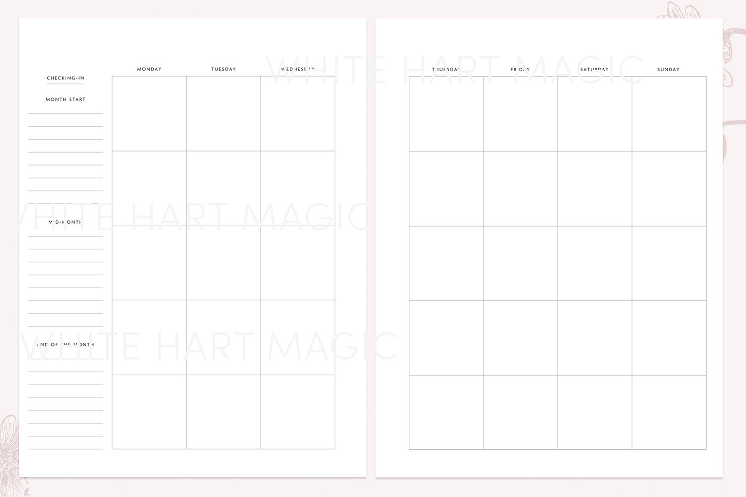 Happy Planner Monthly Spread Printable