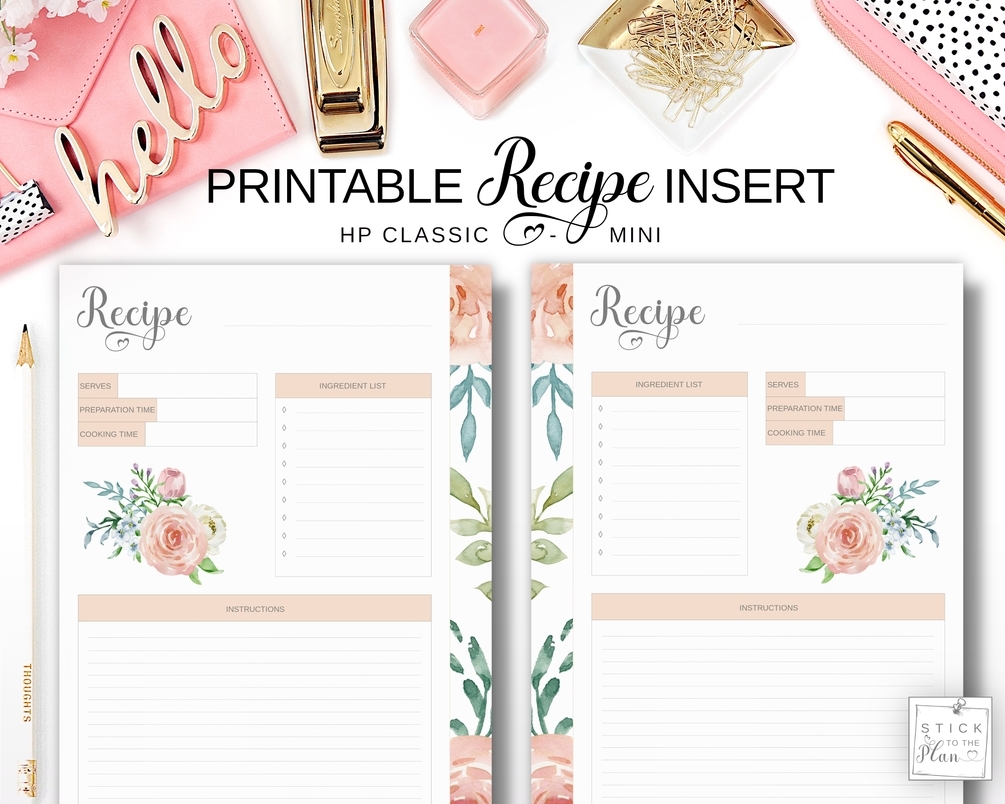 Printable Happy Planner Recipe Printable Happy Planner Recipe