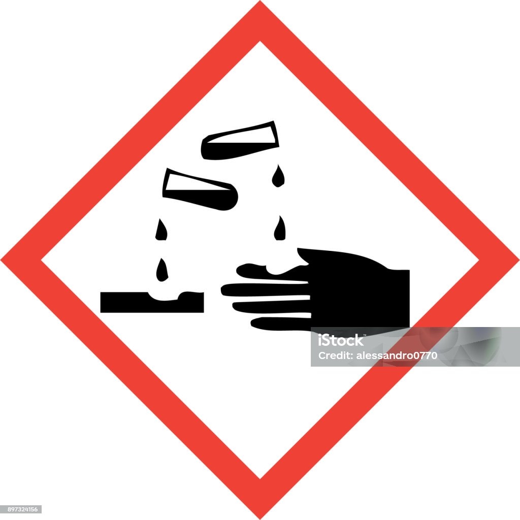 Hazard Sign With Corrosive Substances Symbol Stock Illustration Download Image Now Chemical Chemistry Corrosive Sign IStock