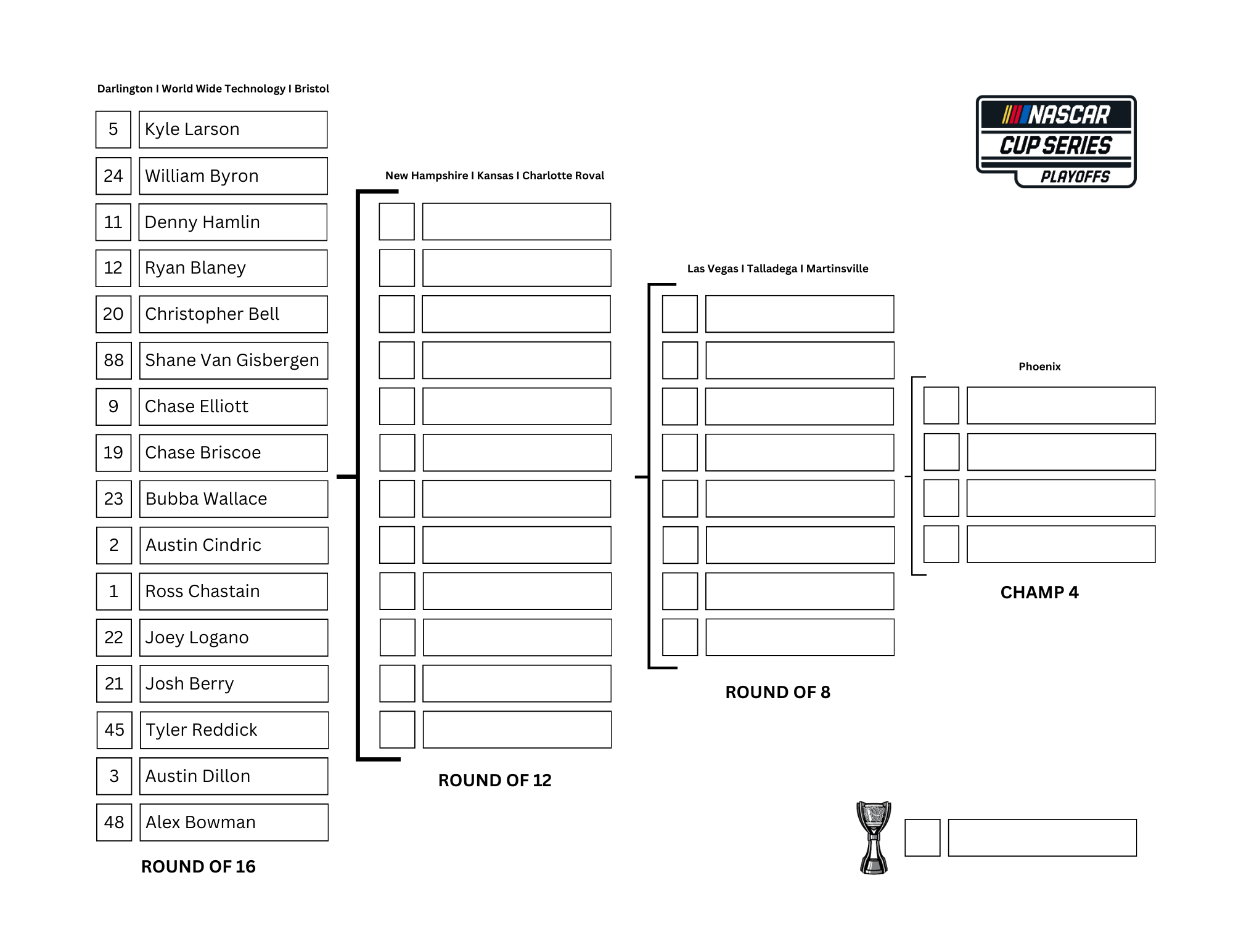 Here Is A Printable Cup Series Playoff Bracket If Anyone Wants It R NASCAR Here Is A Printable Cup Series Playoff Bracket If Anyone Wants It R NASCAR