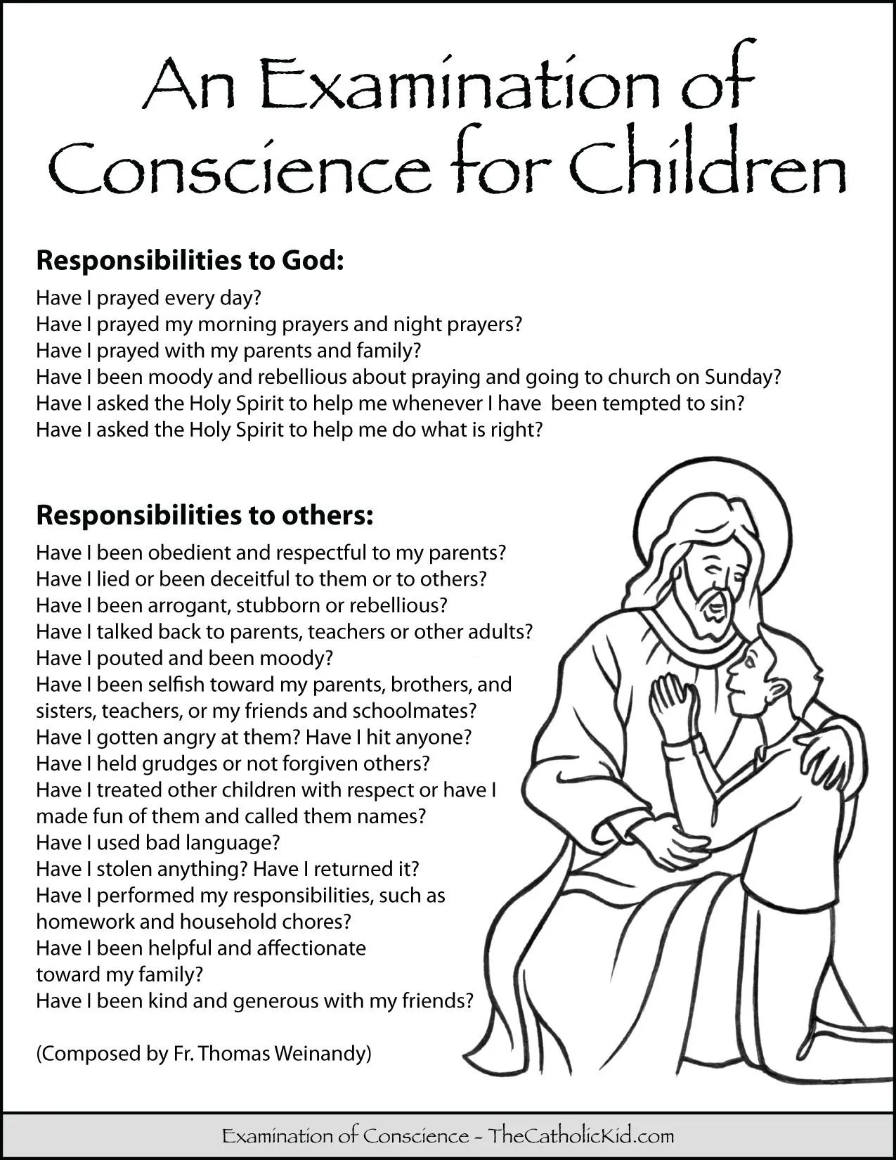 Catholic Confession Guide Printable