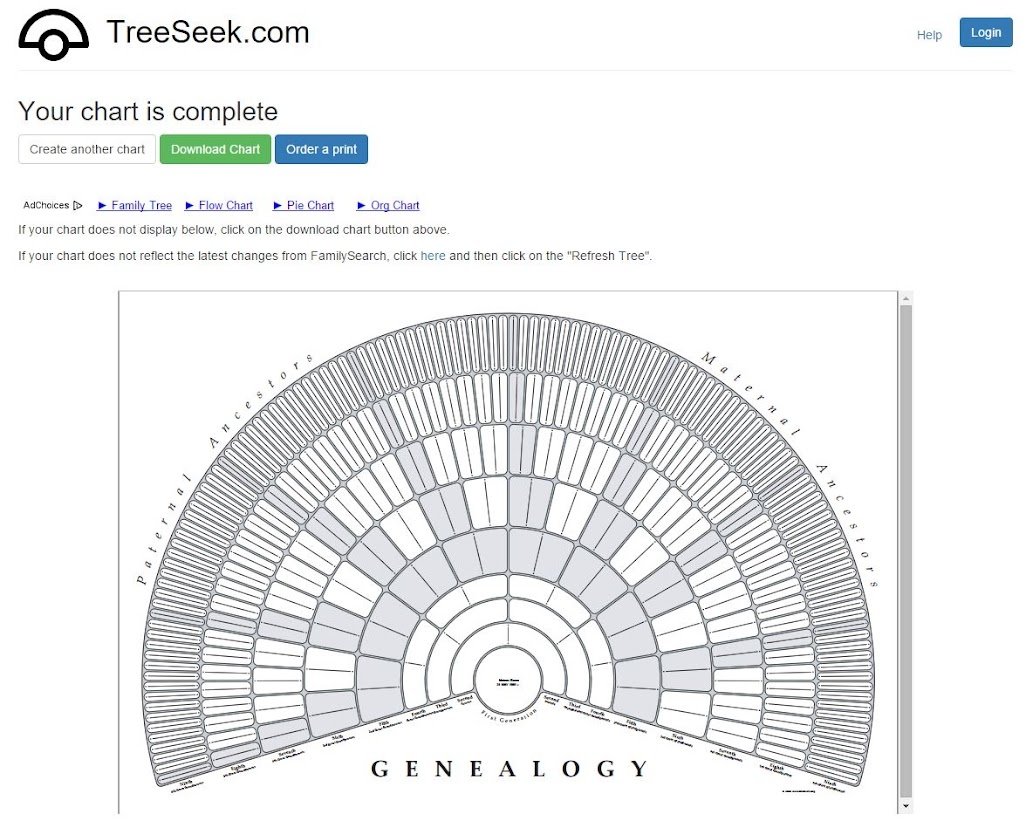 How To Print 9 Generations Of Your Family Tree On A Fan Chart We Are Cousins